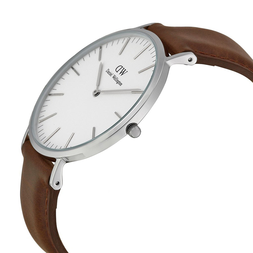 Daniel Wellington Classic Bristol Quartz White Dial Brown Leather Strap Watch For Men - DW00100023 Buy Now By Daniel Wellington