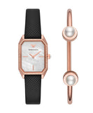 Emporio Armani Gianni T Bar Quartz Mother of Pearl Dial Blue Leather Strap Watch For Women - AR11466 Buy Now By Emporio Armani