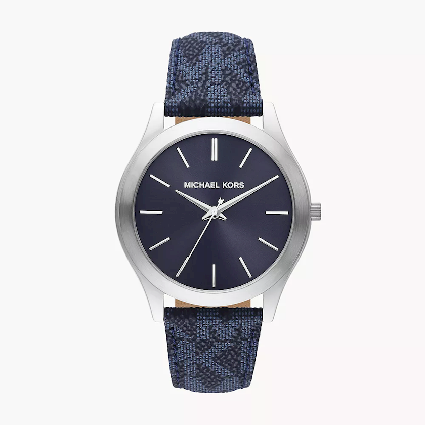 Michael Kors Slim Runway Analog Blue Dial Blue Leather Strap Watch For Men - MK8907 Buy Now By Michael Kors