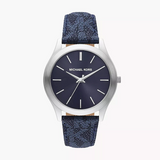 Michael Kors Slim Runway Analog Blue Dial Blue Leather Strap Watch For Men - MK8907 Buy Now By Michael Kors