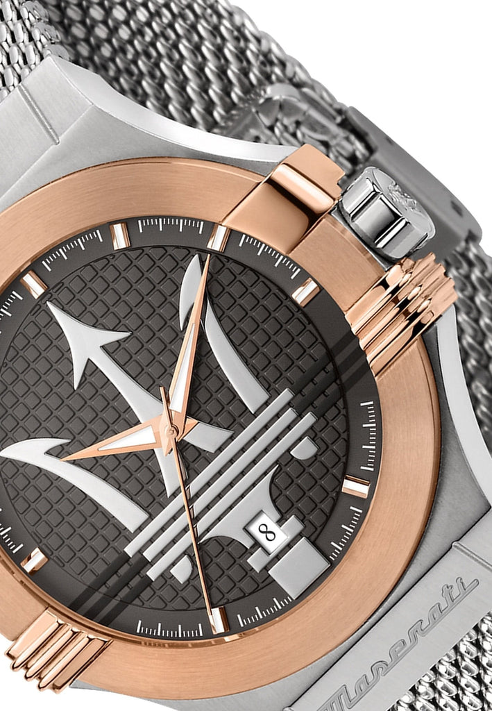 Maserati Potenza Quartz Grey Dial Silver Mesh Bracelet Watch For Men - R8853108007 Buy Now By Maserati