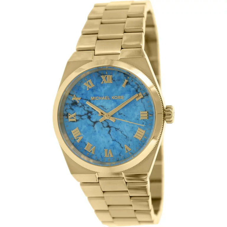 Michael Kors Channing Turquoise Dial Gold Steel Strap Watch For Women - MK5894 Buy Now By Michael Kors