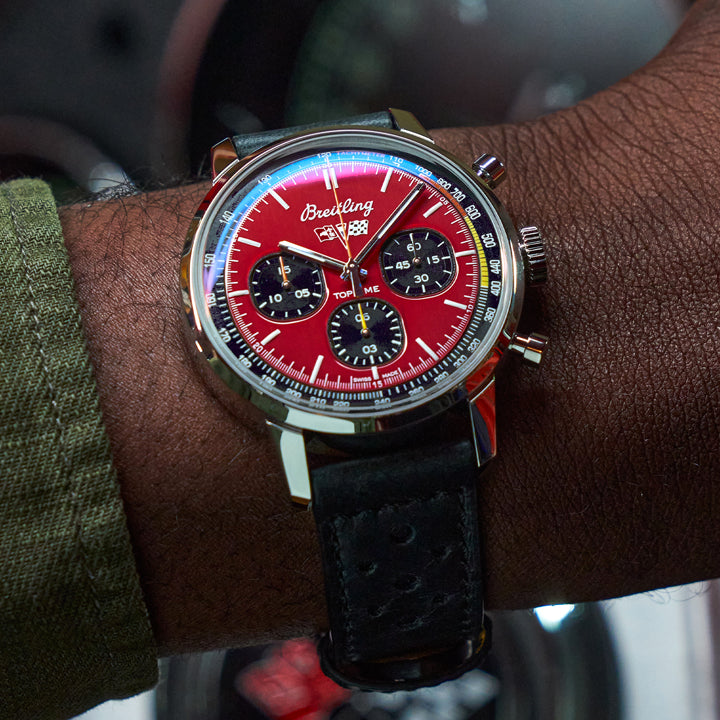 Breitling Top Time B01 Chevrolet Corvette Red Dial Black Leather Strap Watch for Men - AB01761A1K1X1 Buy Now By Breitling
