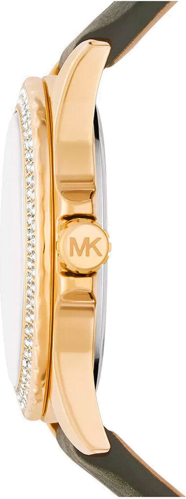 Michael Kors Mini Everest Crystals White Dial Green Leather Strap Watch for Women - MK4720 Buy Now By Michael Kors
