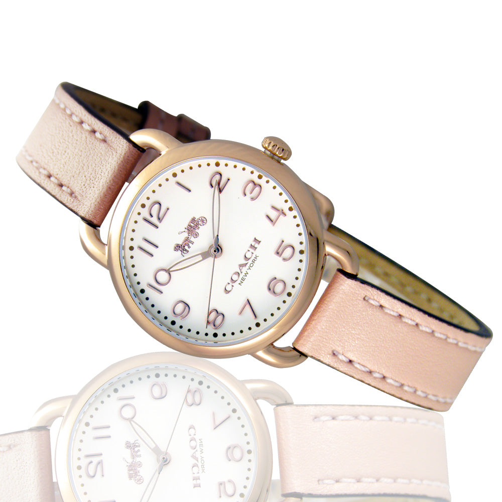 Coach Delancey Cream Dial Blush Pink Leather Strap Watch for Women - 14502750 Buy Now By Coach