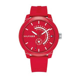 Tommy Hilfiger Denim Quartz Red Dial Red Rubber Strap Watch for Men - 1791480 Buy Now By Tommy Hilfiger
