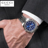 Gucci GG2570 Quartz Blue Dial Silver Steel Strap Watch For Men - YA142303 Buy Now By Gucci