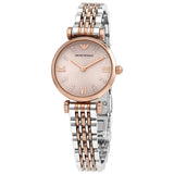 Emporio Armani Gianni T Bar Pink Dial Two Tone Steel Strap Watch For Women - AR11223 Buy Now By Emporio Armani
