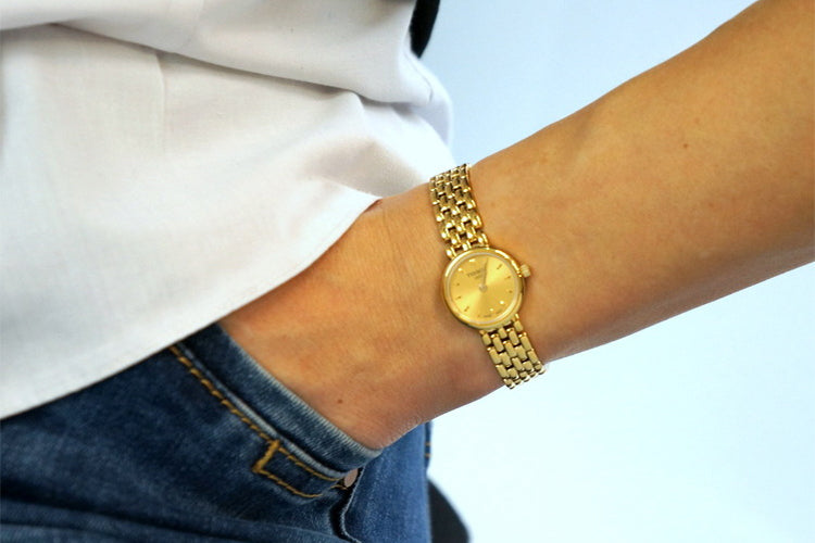 Tissot Lovely Gold Dial Gold Steel Strap Watch For Women - T058.009.33.021.00 Buy Now By Tissot