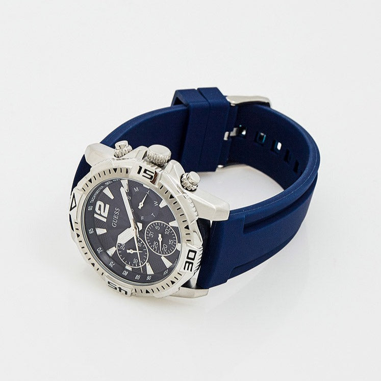 Guess Commander Blue Dial Blue Rubber Strap Watch for Men - GW0211G1 Buy Now By Guess