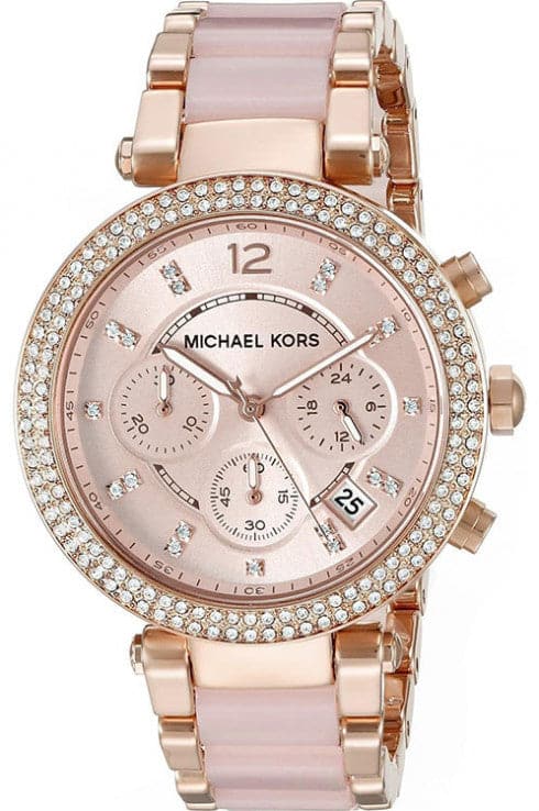 Michael Kors Parker Pink Dial Two Tone Steel Strap Watch for Women - MK5896 Buy Now By Michael Kors