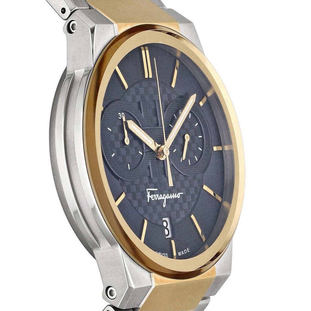 Salvatore Ferragamo Sapphire Chrono Blue Dial Two Tone Steel Strap Watch for Men - SFME00521 Buy Now By Salvatore Ferragamo