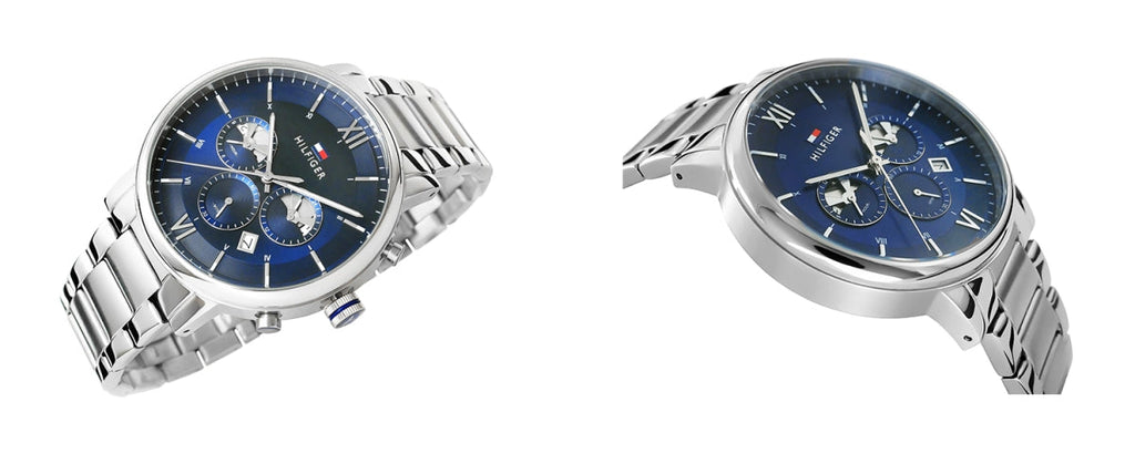 Tommy Hilfiger Evan Chronograph Blue Dial Silver Steel Strap Watch For Men - 1710409 Buy Now By Tommy Hilfiger