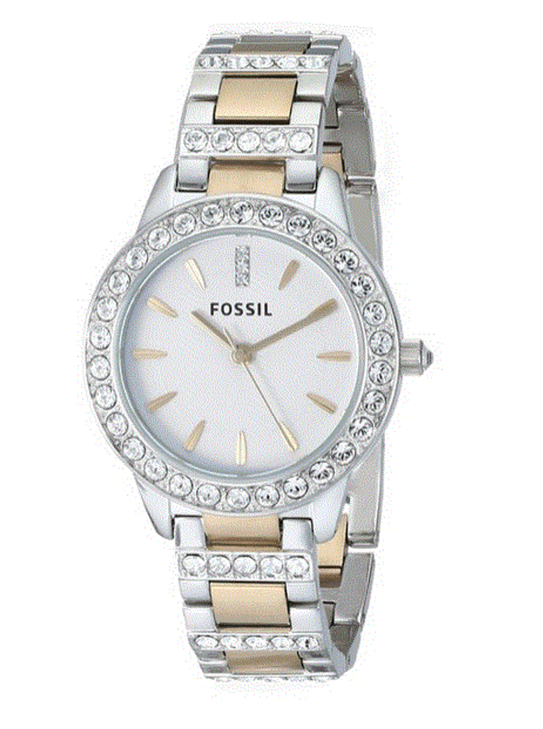 Fossil Jesse Crystals White Dial Two Tone Steel Strap Watch for Women - ES2409 Buy Now By Fossil