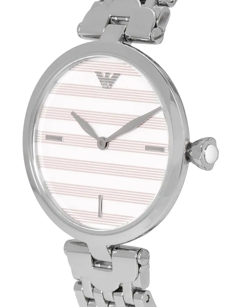 Emporio Armani Arianna Analog White Dial Silver Steel Strap Watch For Women - AR11195 Buy Now By Emporio Armani
