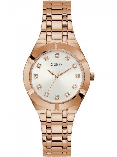 Guess Crystalline Diamonds Silver Dial Rose Gold Steel Strap Watch for Women - GW0114L3 Buy Now By Guess