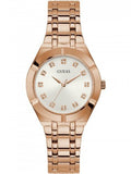 Guess Crystalline Diamonds Silver Dial Rose Gold Steel Strap Watch for Women - GW0114L3 Buy Now By Guess