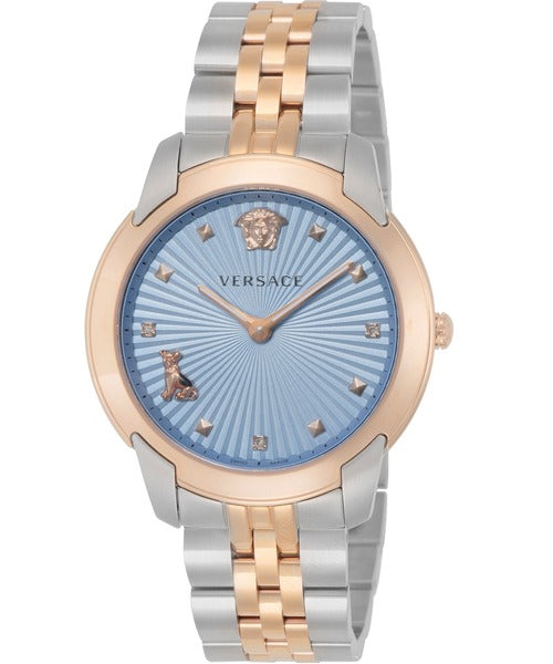 Versace Audrey Quartz Blue Dial Two Tone Steel Strap Watch for Women - VELR00619 Buy Now By Versace