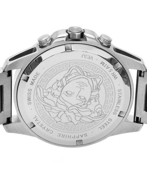 Versace Greca Action Chronograph Quartz Green Dial Silver Steel Strap Watch for Men - VE3J00422 Buy Now By Versace