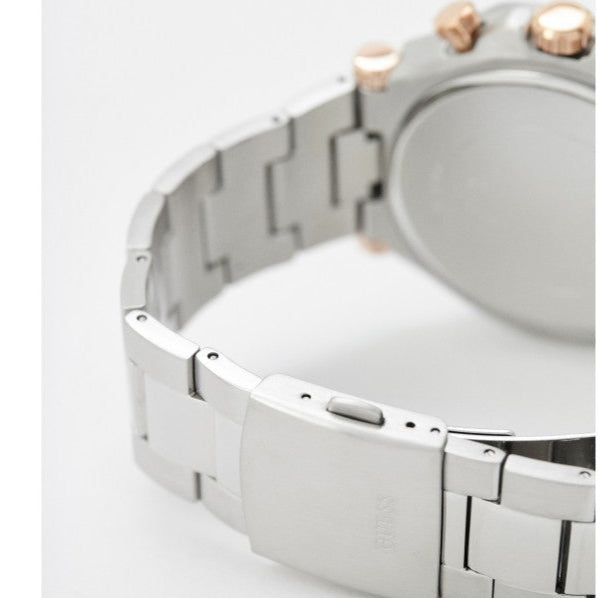 Guess Edge Chronograph Black Dial Silver Steel Strap Watch For Men - GW0539G1 Buy Now By Guess