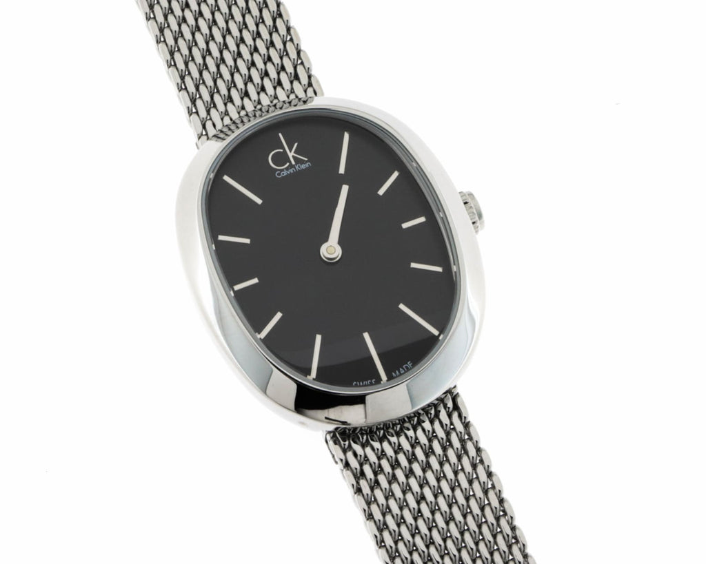 Calvin Klein Incentive Black Dial Silver Mesh Bracelet Watch for Women - K3P23121 Buy Now By Calvin Klein