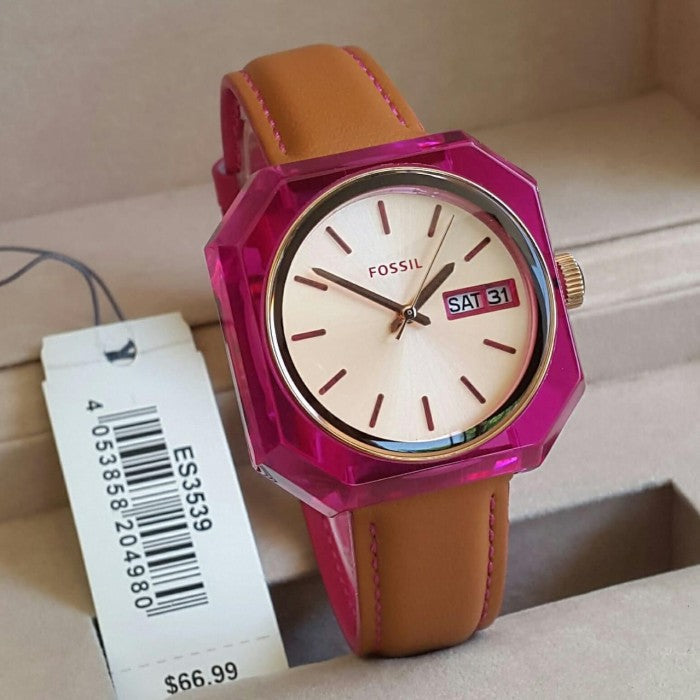 Fossil Candy White Dial Brown Leather Strap Watch for Women - ES3539 Buy Now By Fossil