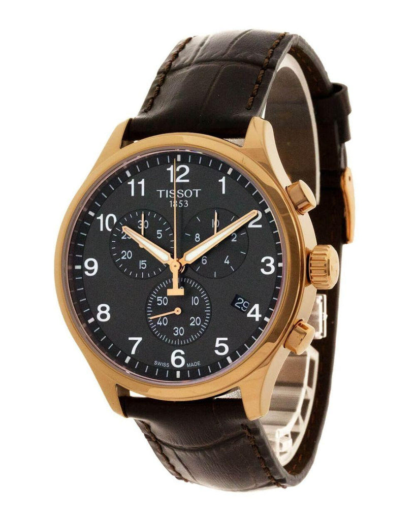 Tissot Chrono XL Black Dial Brown Leather Strap Watch For Men - T116.617.36.057.01 Buy Now By Tissot