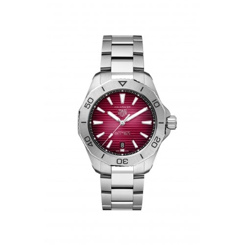 Tag Heuer Aquaracer Professional 200 Automatic Red Dial Silver Steel Strap Watch for Men - WBP2114.BA0627 Buy Now By Tag Heuer