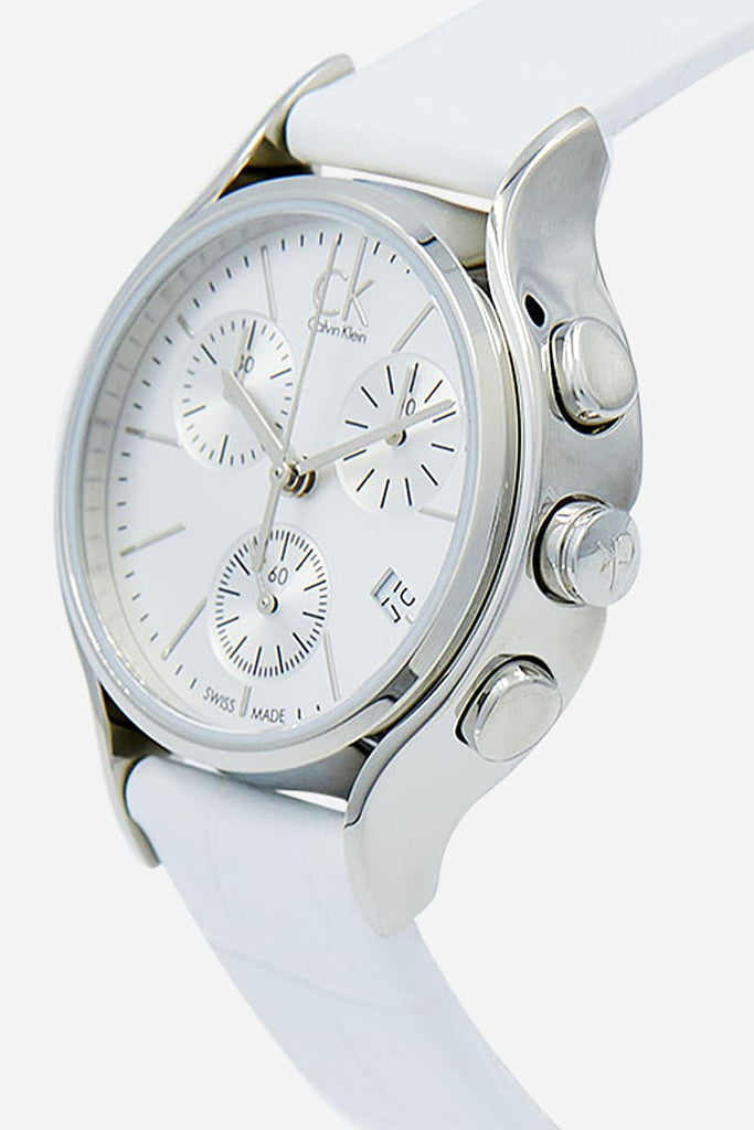 Calvin Klein Skirt White Dial White Leather Strap Watch for Women - K2U291L6 Buy Now By Calvin Klein