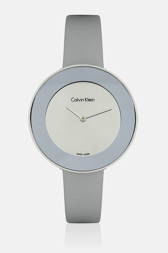 Calvin Klein Chic Silver Dial White Leather Strap Watch for Women - K7N23UP8 Buy Now By Calvin Klein