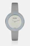 Calvin Klein Chic Silver Dial White Leather Strap Watch for Women - K7N23UP8 Buy Now By Calvin Klein