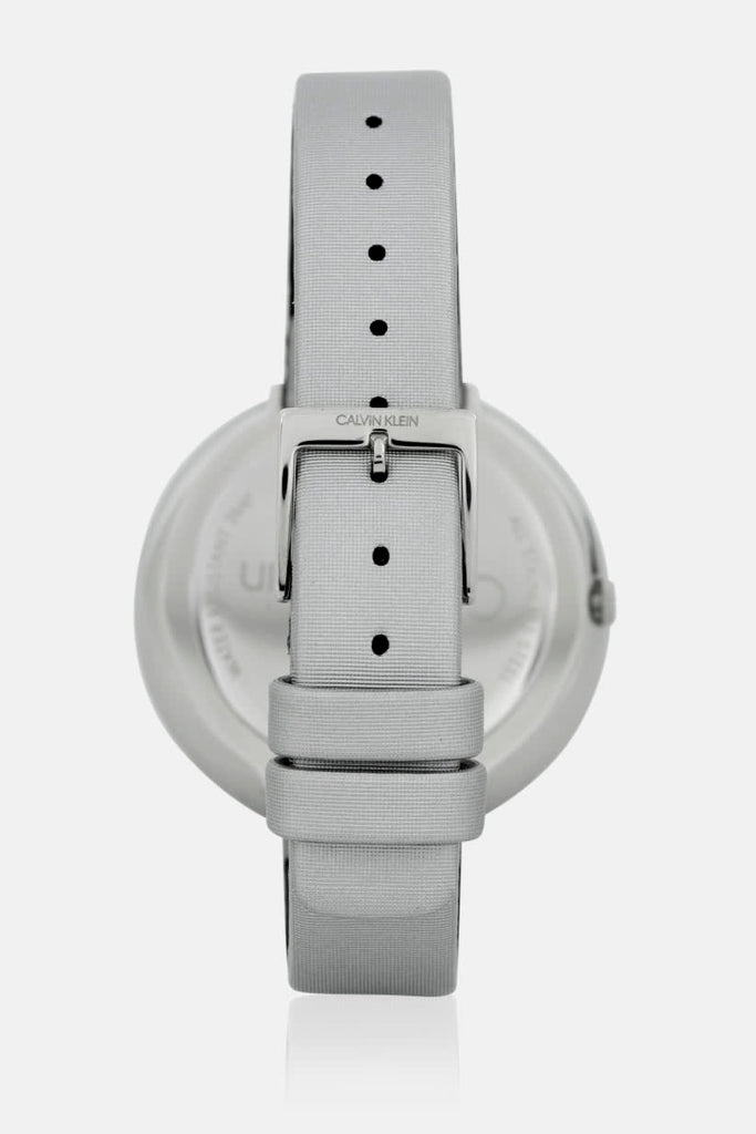 Calvin Klein Chic Silver Dial White Leather Strap Watch for Women - K7N23UP8 Buy Now By Calvin Klein