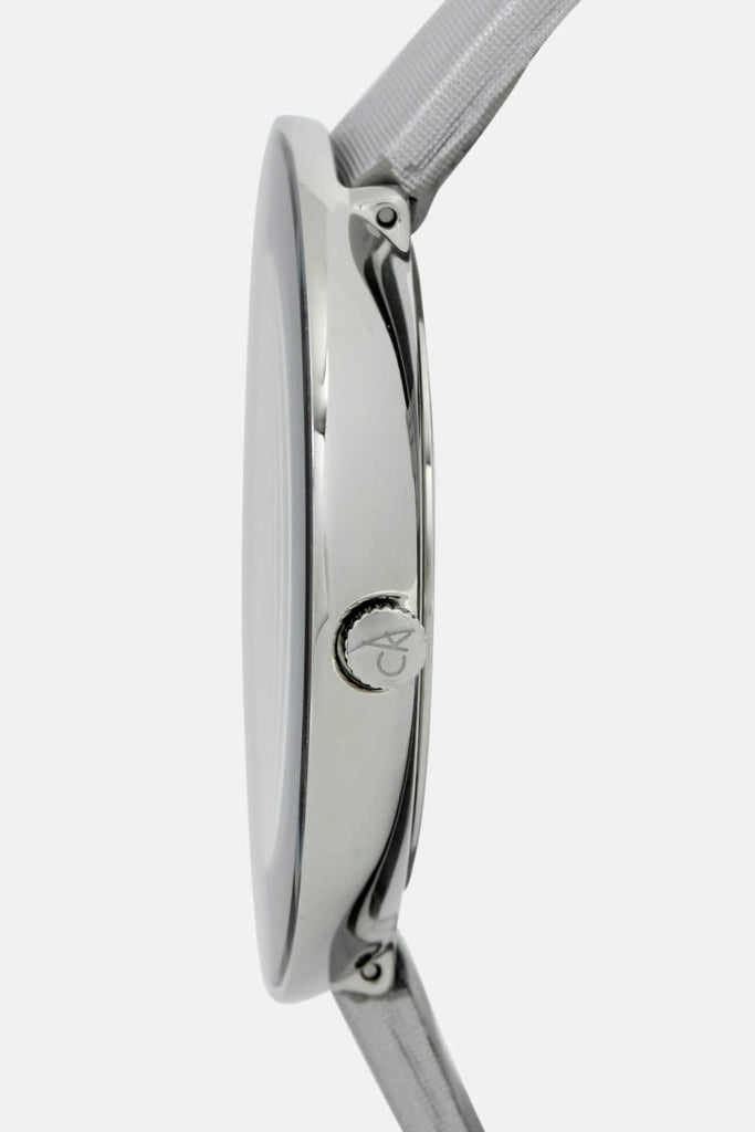 Calvin Klein Chic Silver Dial White Leather Strap Watch for Women - K7N23UP8 Buy Now By Calvin Klein