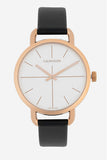 Calvin Klein Even White Dial Black Leather Strap Watch for Women - K7B236C6 Buy Now By Calvin Klein