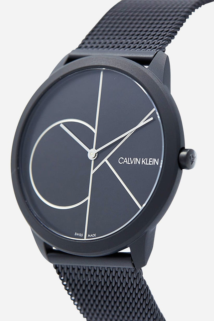 Calvin Klein Minimal Black Dial Black Mesh Bracelet Watch for Men - K3M5145X Buy Now By Calvin Klein