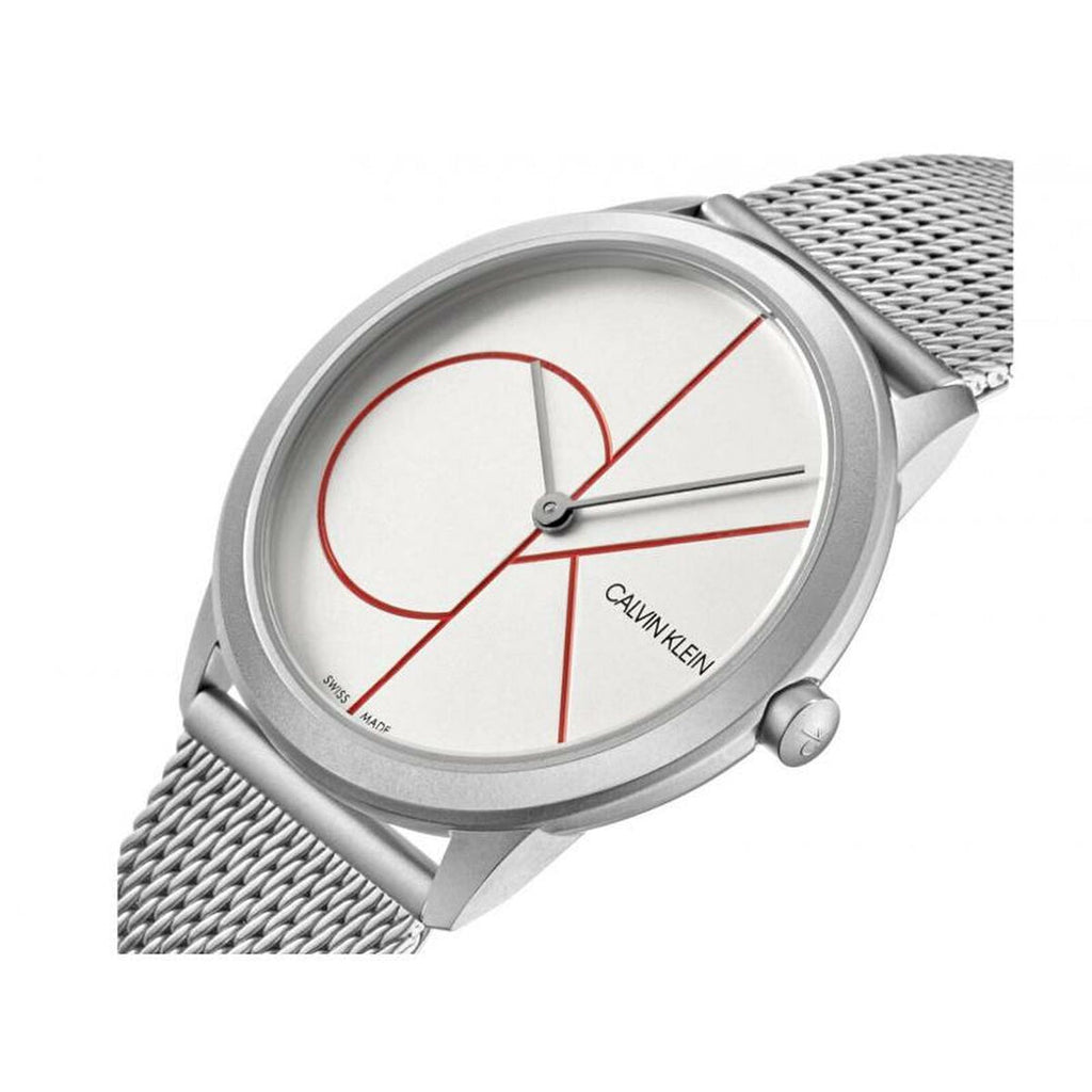Calvin Klein Minimal White Dial Silver Mesh Bracelet Watch for Women - K3M52152 Buy Now By Calvin Klein