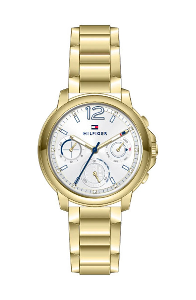 Tommy Hilfiger Claudia White Dial Gold Steel Strap Watch for Women - 1781742 Buy Now By Tommy Hilfiger