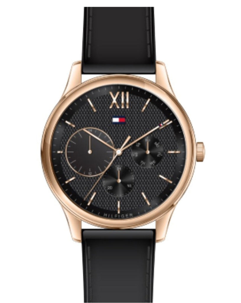 Tommy Hilfiger Damon Quartz Black Dial Black Leather Strap Watch for Men - 1791419 Buy Now By Tommy Hilfiger
