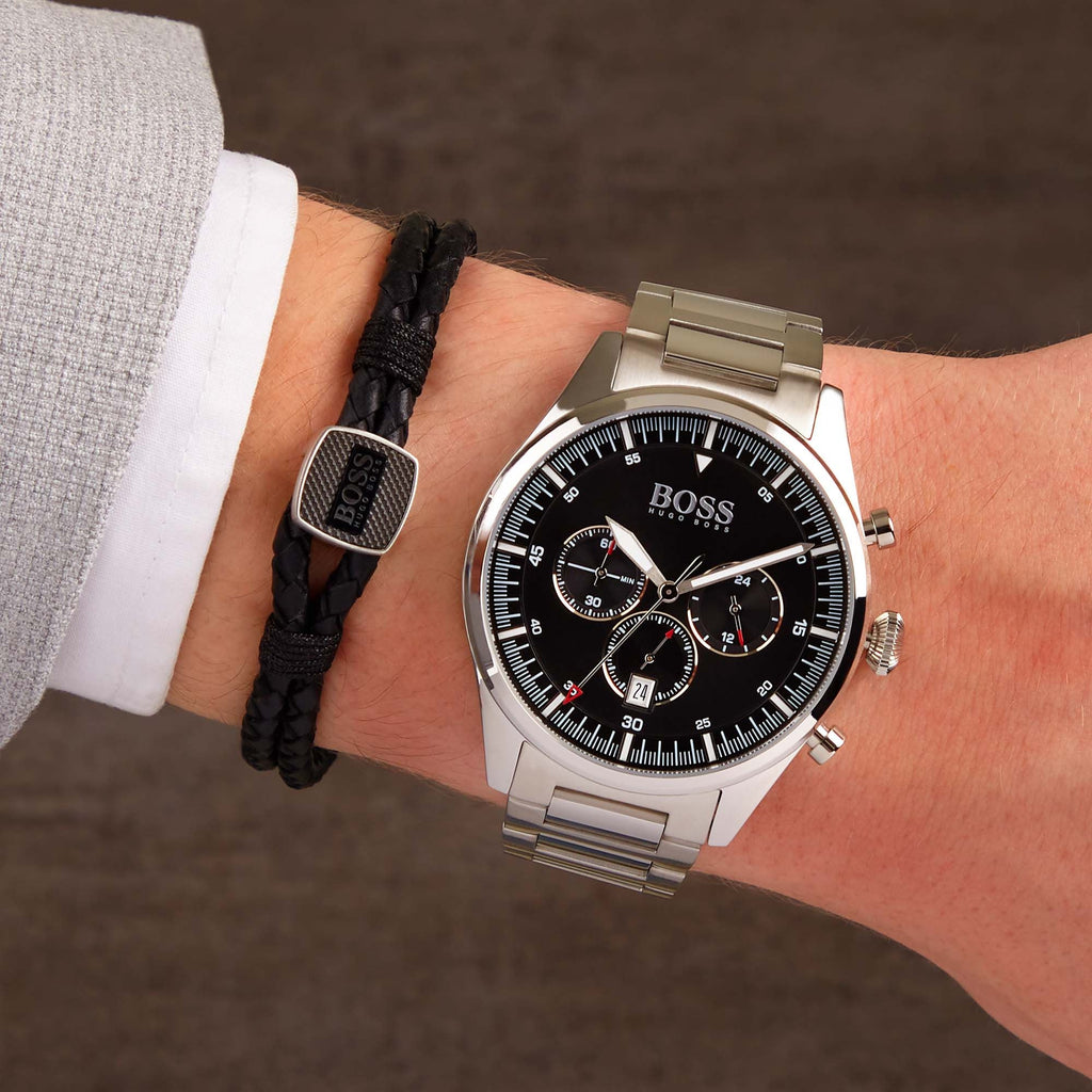 Hugo Boss Pioneer Black Dial Silver Steel Strap Watch for Men - 1513712 Buy Now By Hugo Boss