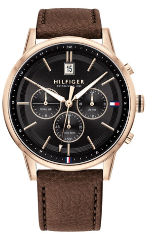 Tommy Hilfiger Multi Function Chronograph Black Dial Brown Leather Strap Watch for Men - 1791631 Buy Now By Tommy Hilfiger