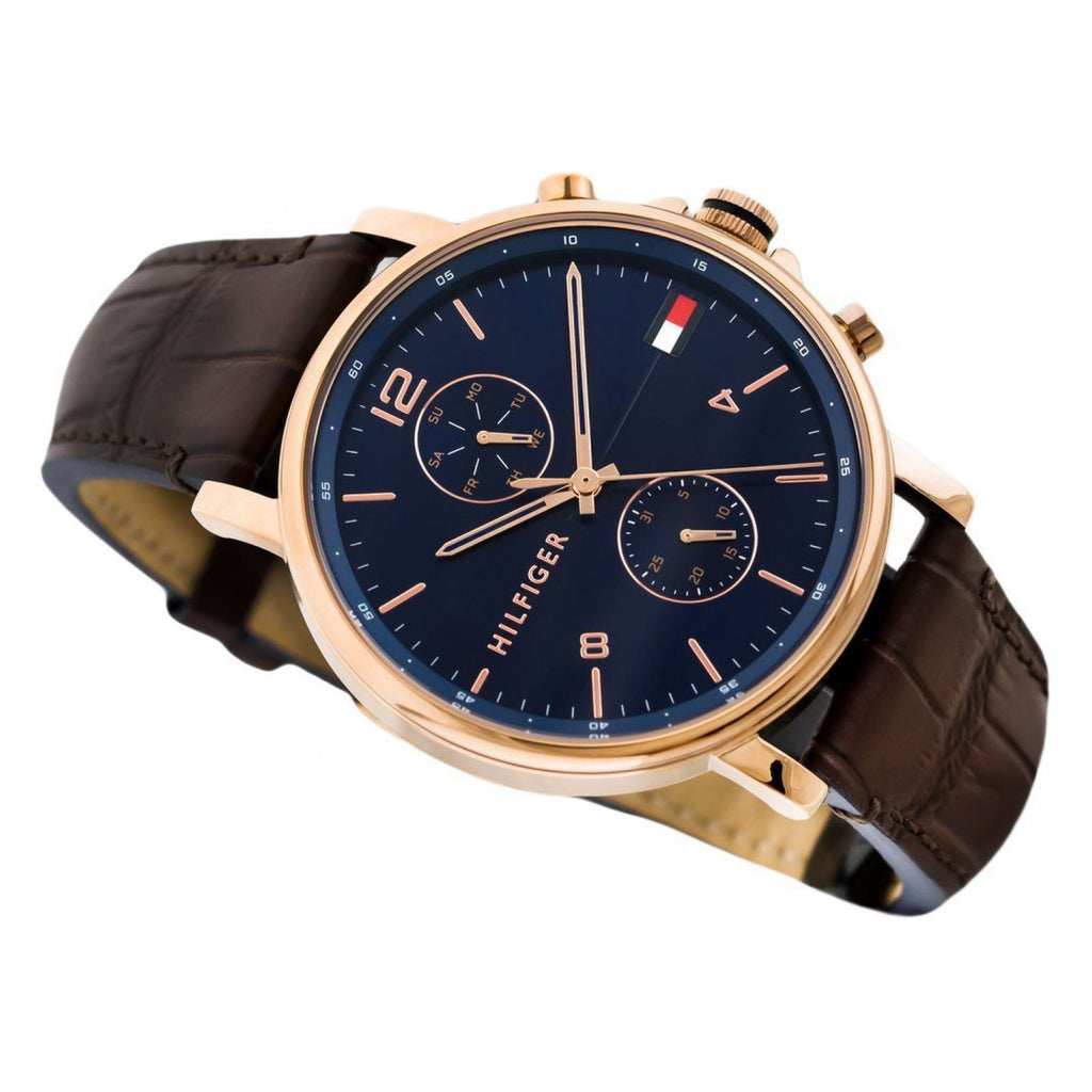 Tommy Hilfiger Daniel Blue Dial Brown Leather Strap Watch for Men - 1710418 Buy Now By Tommy Hilfiger