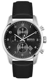 Hugo Boss Navigator Black Dial Black Leather Strap Watch for Men - 1513678 Buy Now By Hugo Boss