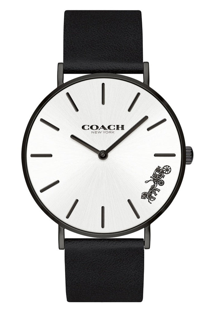 Coach Perry White Dial Black Leather Strap Watch for Women - 14503115 Buy Now By Coach