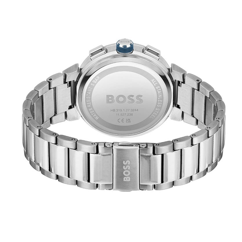 Hugo Boss One Chronograph Blue Dial Silver Steel Strap Watch For Men - 1513999 Buy Now By Hugo Boss