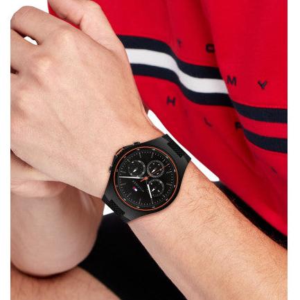 Tommy Hilfiger Justin Black Dial Black Rubber Strap Watch For Men - 1792056 Buy Now By Tommy Hilfiger