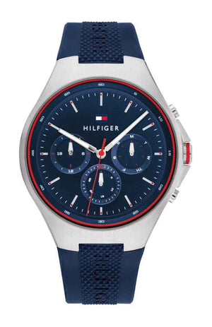 Tommy Hilfiger Justin Chronograph Blue Dial Blue Rubber Strap Watch for Men - 1792057 Buy Now By Tommy Hilfiger