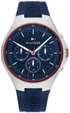 Tommy Hilfiger Justin Chronograph Blue Dial Blue Rubber Strap Watch for Men - 1792057 Buy Now By Tommy Hilfiger