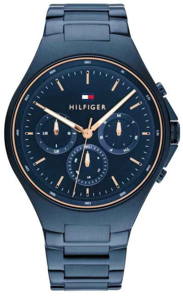 Tommy Hilfiger Justin Chronograph Blue Dial Blue Steel Strap Watch For Men - 1792058 Buy Now By Tommy Hilfiger