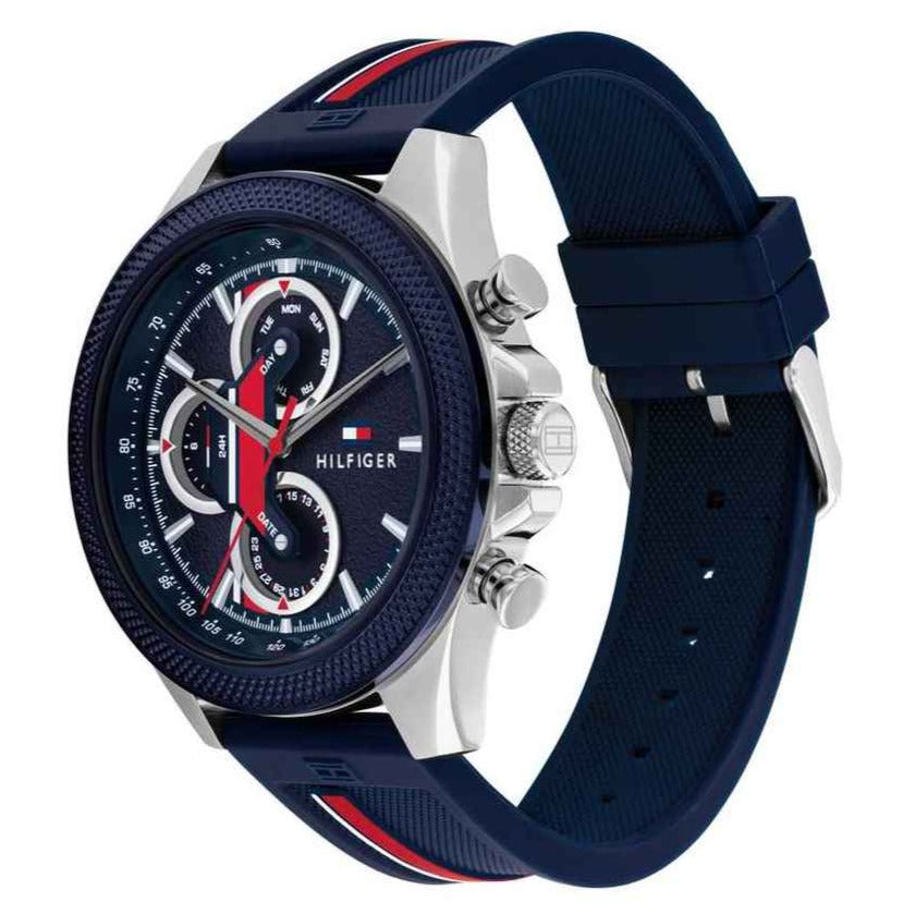 Tommy Hilfiger Clark Chronograph Blue Dial Black Leather Strap Watch For Men - 1792083 Buy Now By Tommy Hilfiger