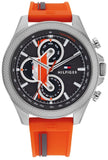 Tommy Hilfiger Clark Chronograph Grey Dial Orange Rubber Strap Watch For Men - 1792084 Buy Now By Tommy Hilfiger